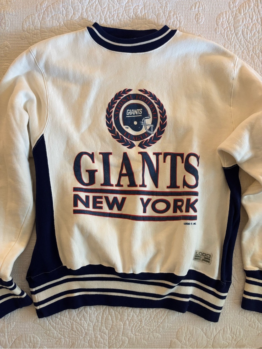 RARE Vintage New York Giants Crewneck Sweatshirt - White & Navy